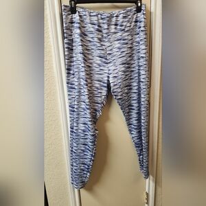 Blue and White Women's Leggings